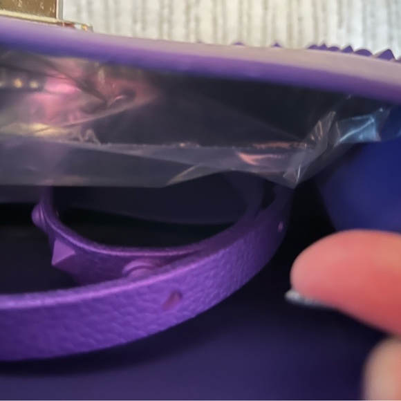 NWOT Vibrant Purple Studded Jelly  Shoulder/Satchel - Picture 6 of 8